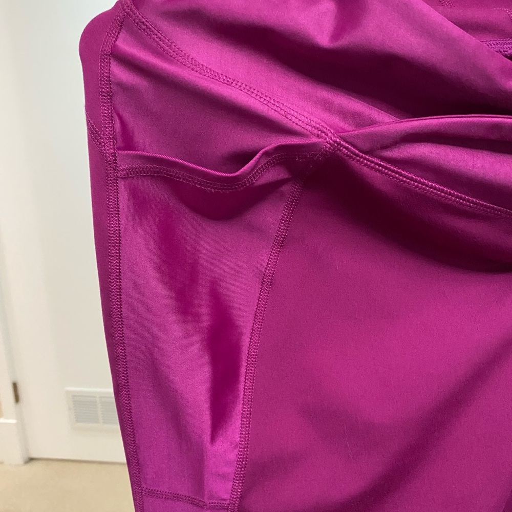 Xersion Quick dry Compression Fuchsia 7/8 Leggings size L pockets - Picture 5 of 6
